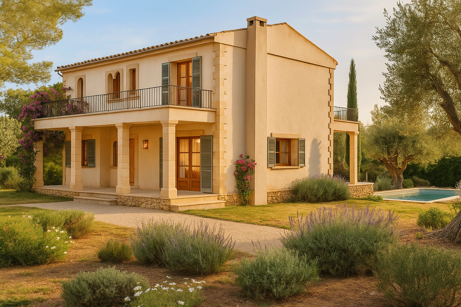 Fachada de la entrada principal del proyecto R59 en Son Gual, Mallorca.