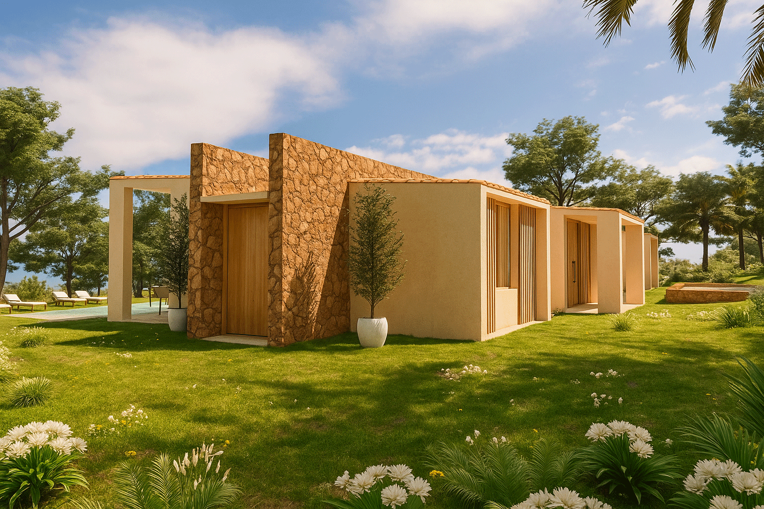 Estructura vista lateral del proyecto R61 en construcción en Son Gual, Mallorca.