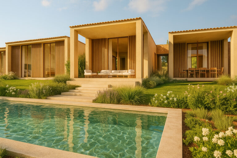 Parte posterior exterior del proyecto R61 en construcción en Son Gual, Mallorca.