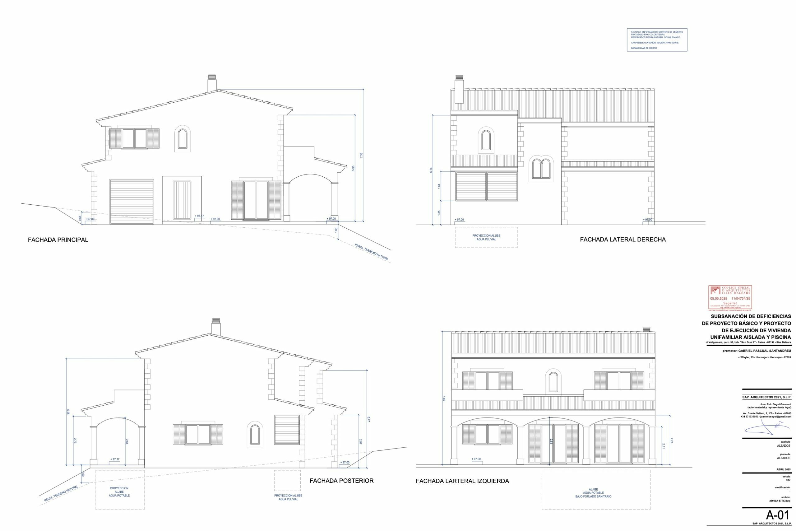 Información adicional del proyecto arquitectónico sobre la parcela rústica 51 en Son Gual, Mallorca.