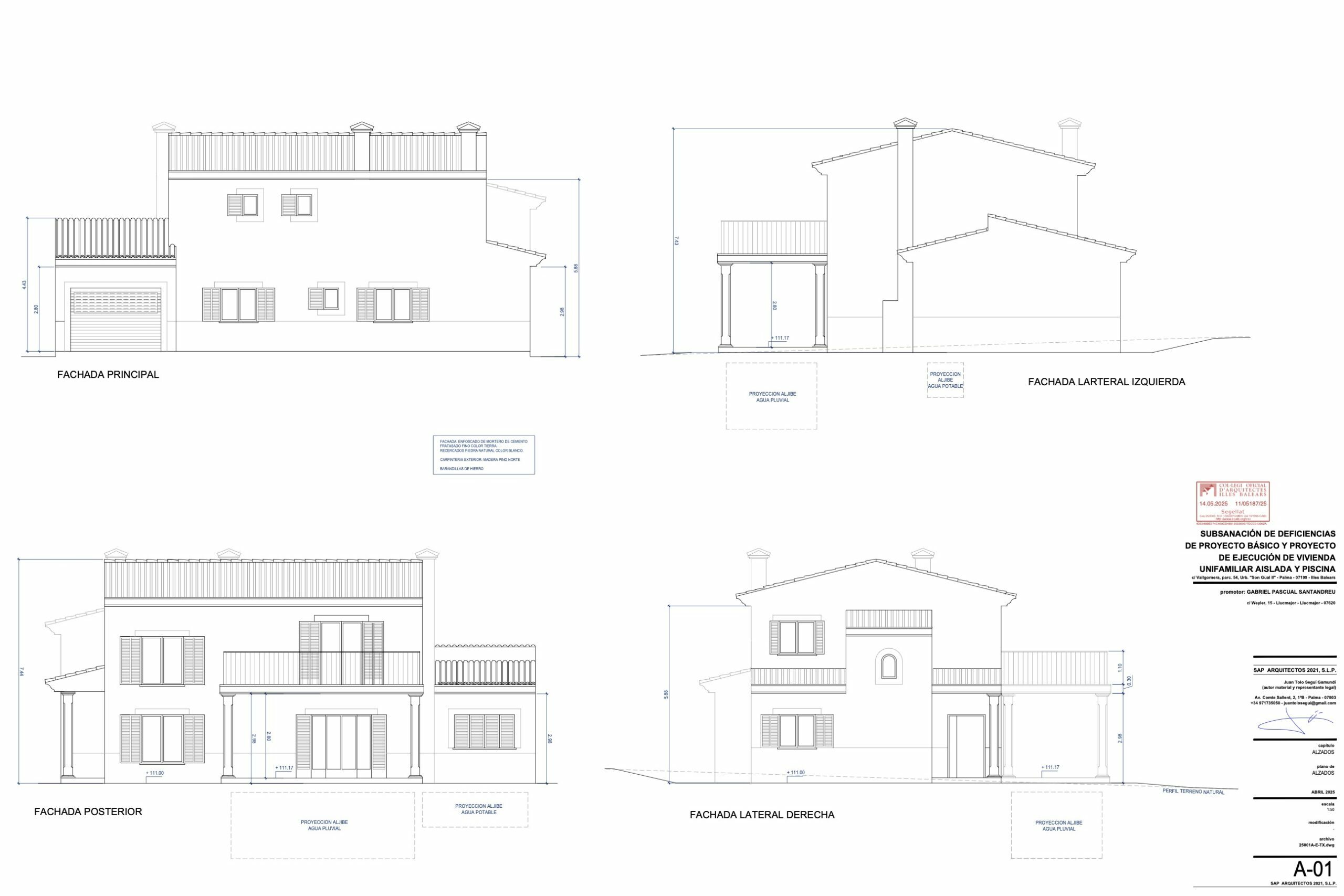 Información adicional del proyecto arquitectónico sobre la parcela rústica 54 en Son Gual, Mallorca.