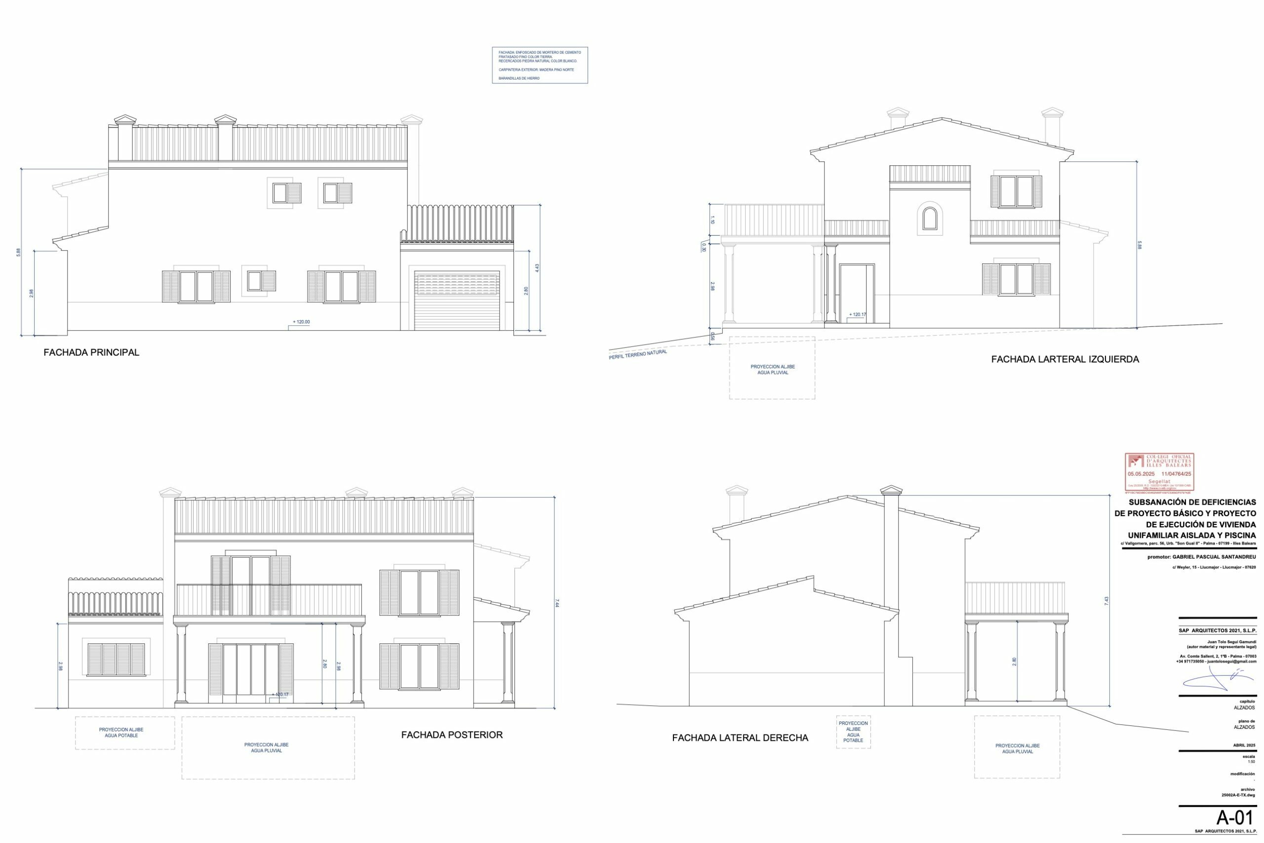 Información adicional del proyecto arquitectónico sobre la parcela rústica 56 en Son Gual, Mallorca.