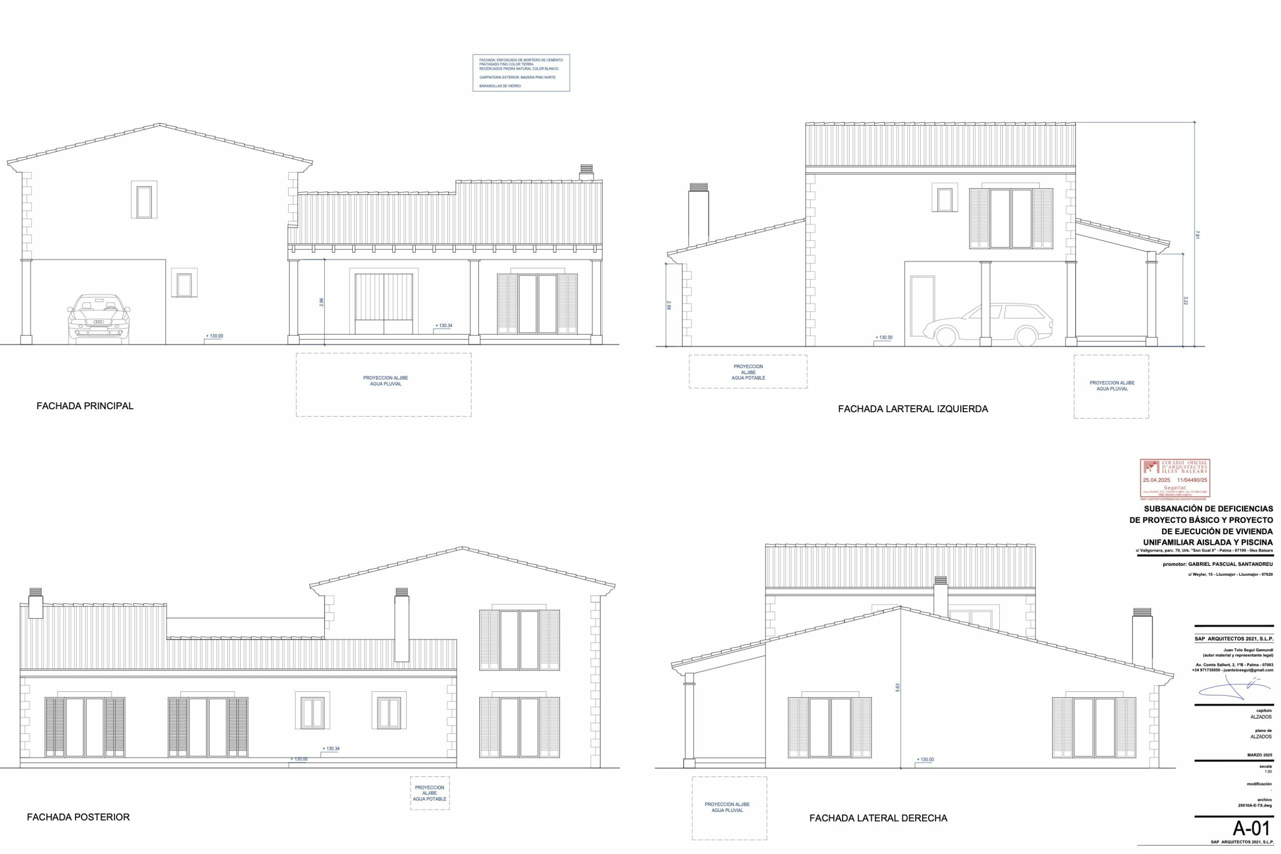 Información técnica sobre el proyecto arquitectónico de la parcela rústica R70 de Son Gual, Mallorca.