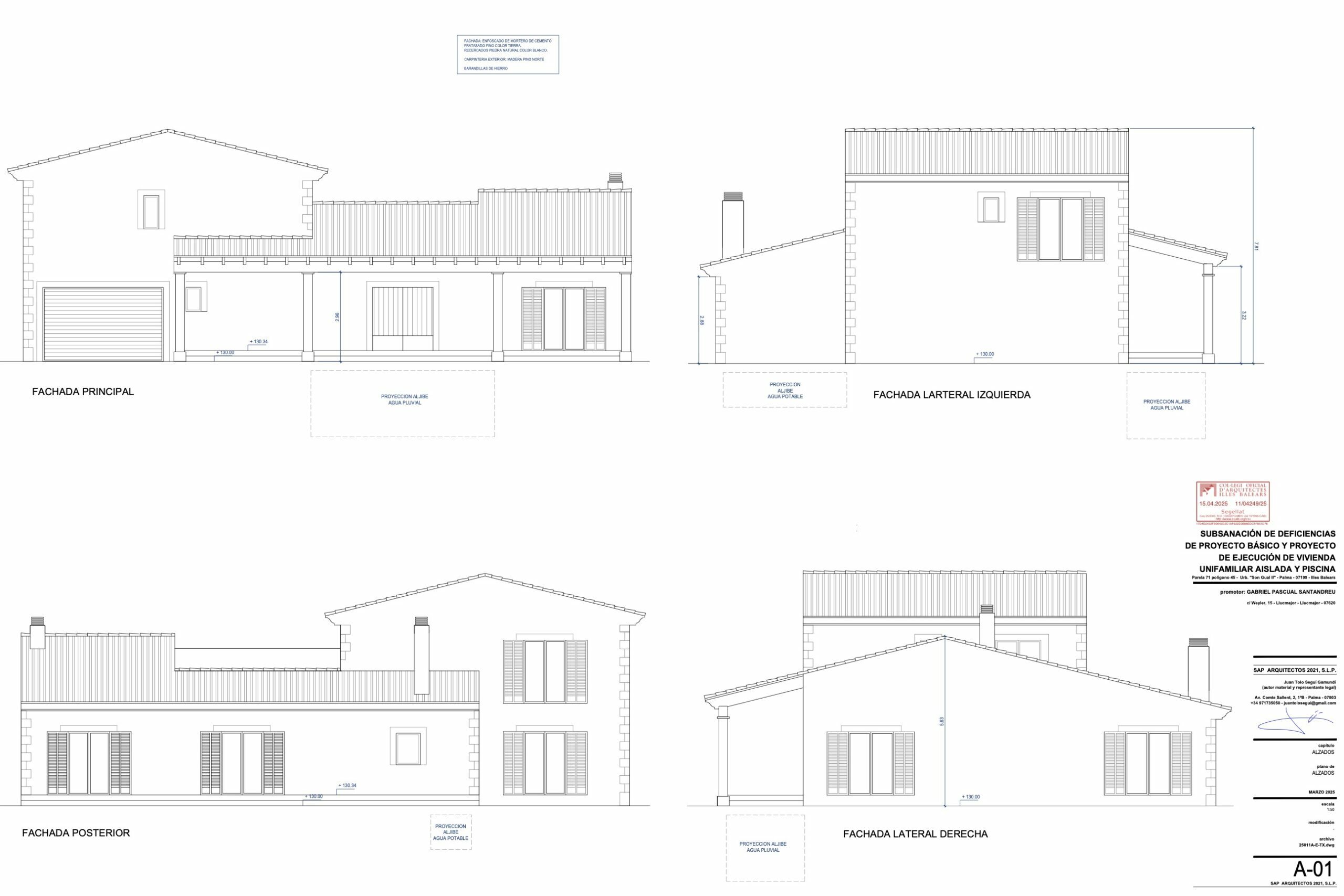 Información adicional del proyecto arquitectónico sobre la parcela rústica 71 en Son Gual, Mallorca.
